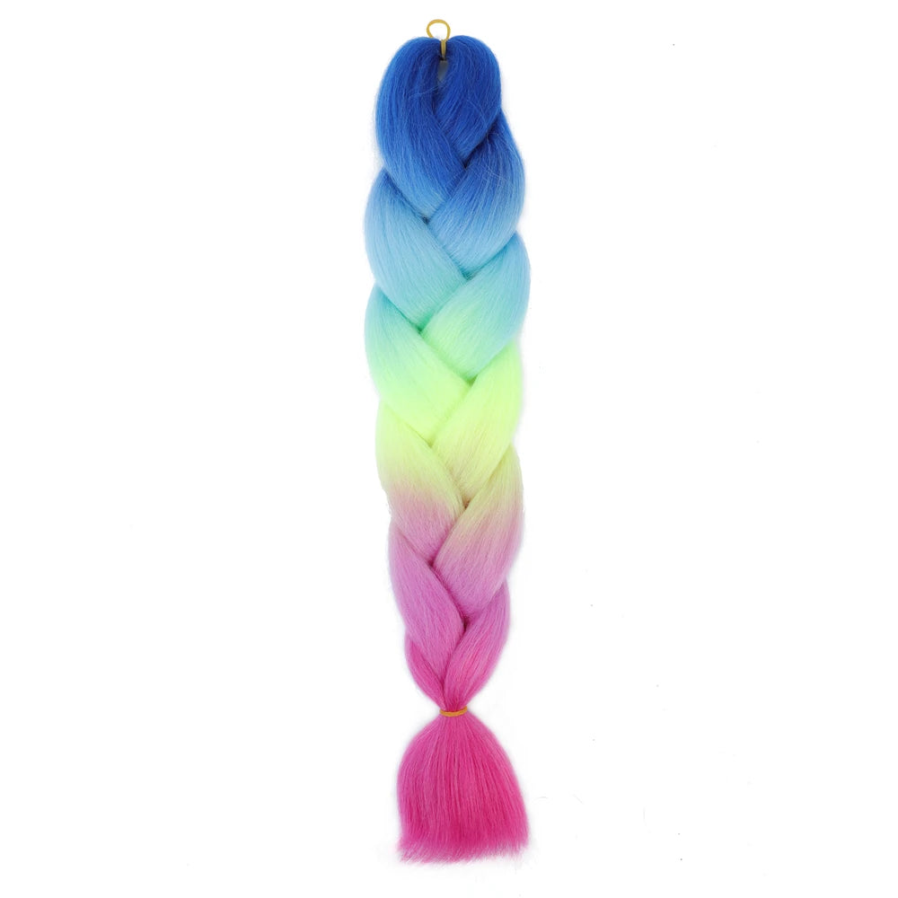 Extension cheveux tresses jumbo crochet, 24", synthétique ombré