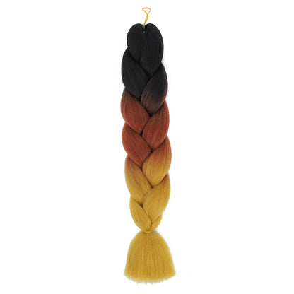 Extension cheveux tresses jumbo crochet, 24", synthétique ombré