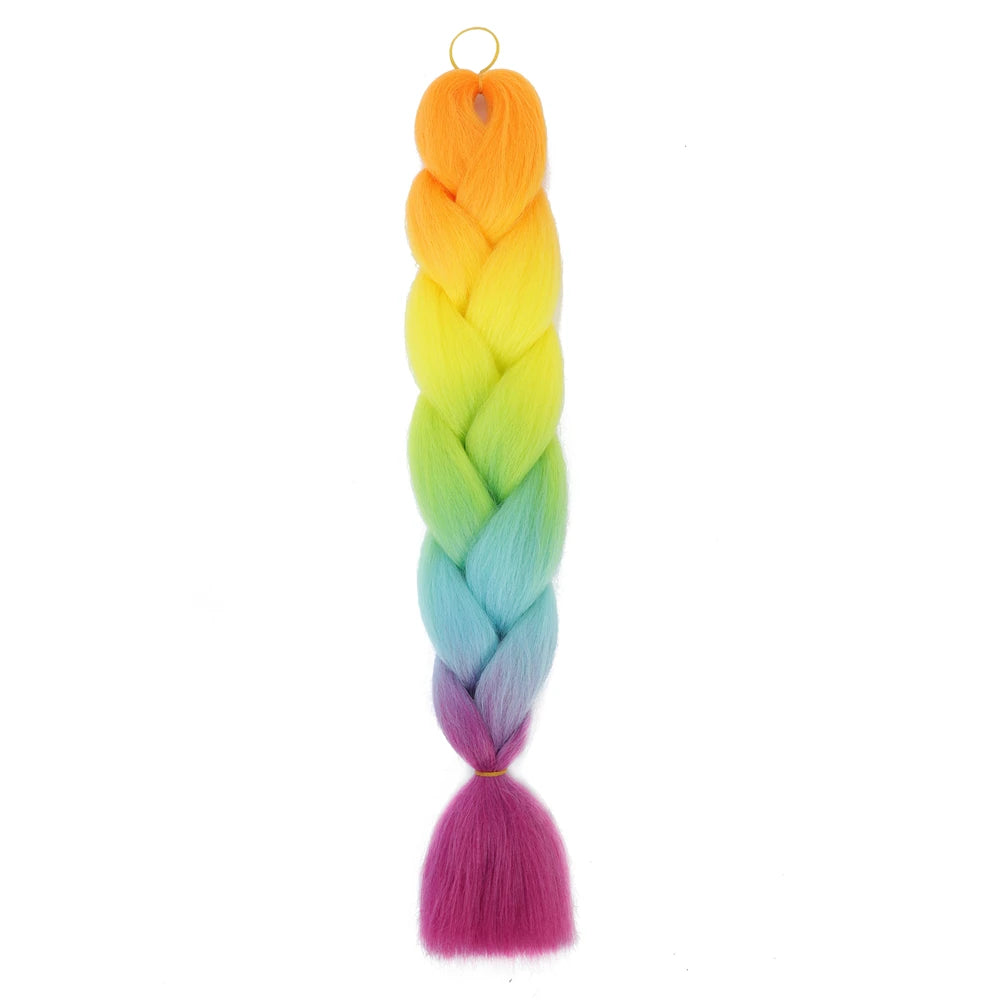 Extension cheveux tresses jumbo crochet, 24", synthétique ombré