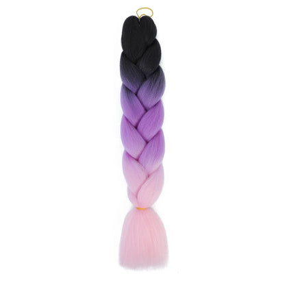 Extension cheveux tresses jumbo crochet, 24", synthétique ombré