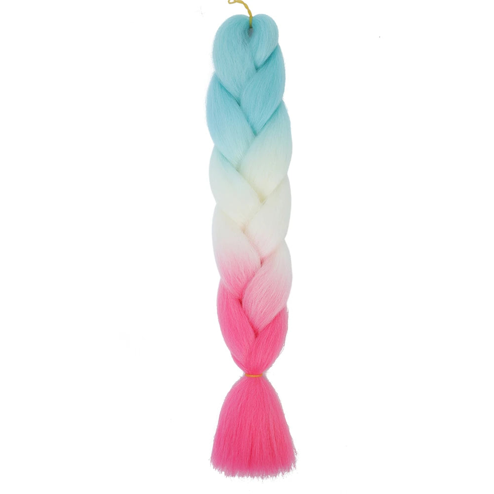 Extension cheveux tresses jumbo crochet, 24", synthétique ombré