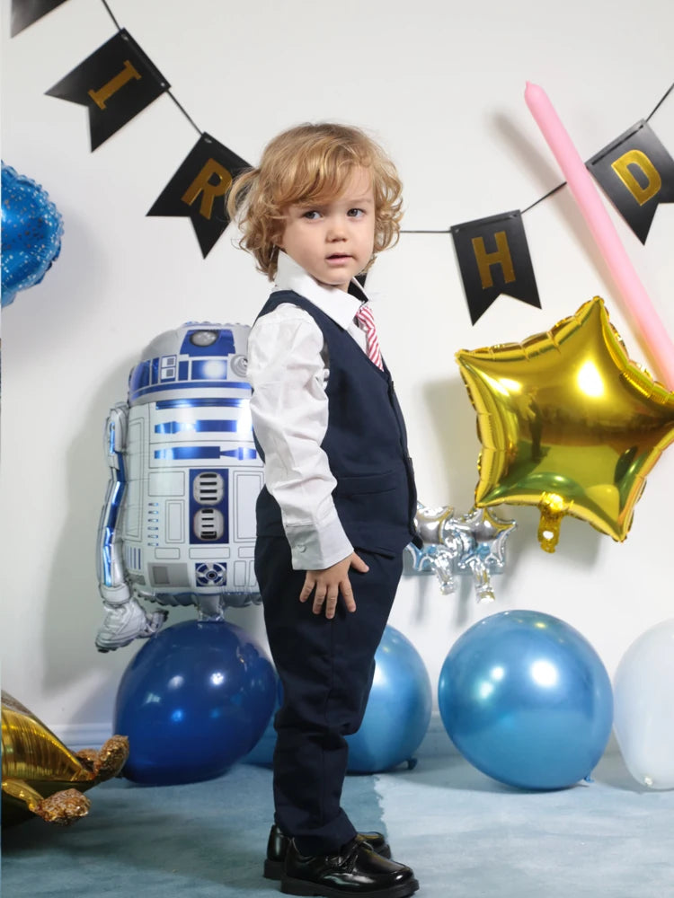 Ensemble bébé garçon élégant – Pantalon bleu marine, style gentleman, anniversaire, 9-36 mois