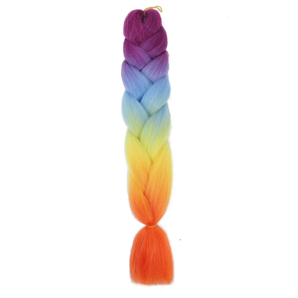 Extension cheveux tresses jumbo crochet, 24", synthétique ombré