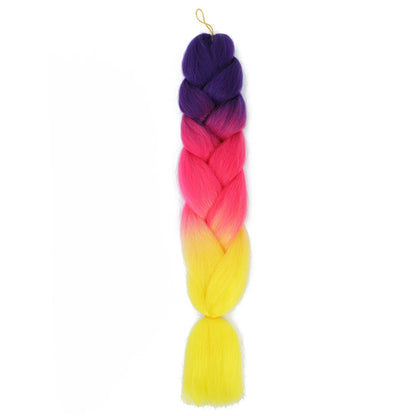 Extension cheveux tresses jumbo crochet, 24", synthétique ombré