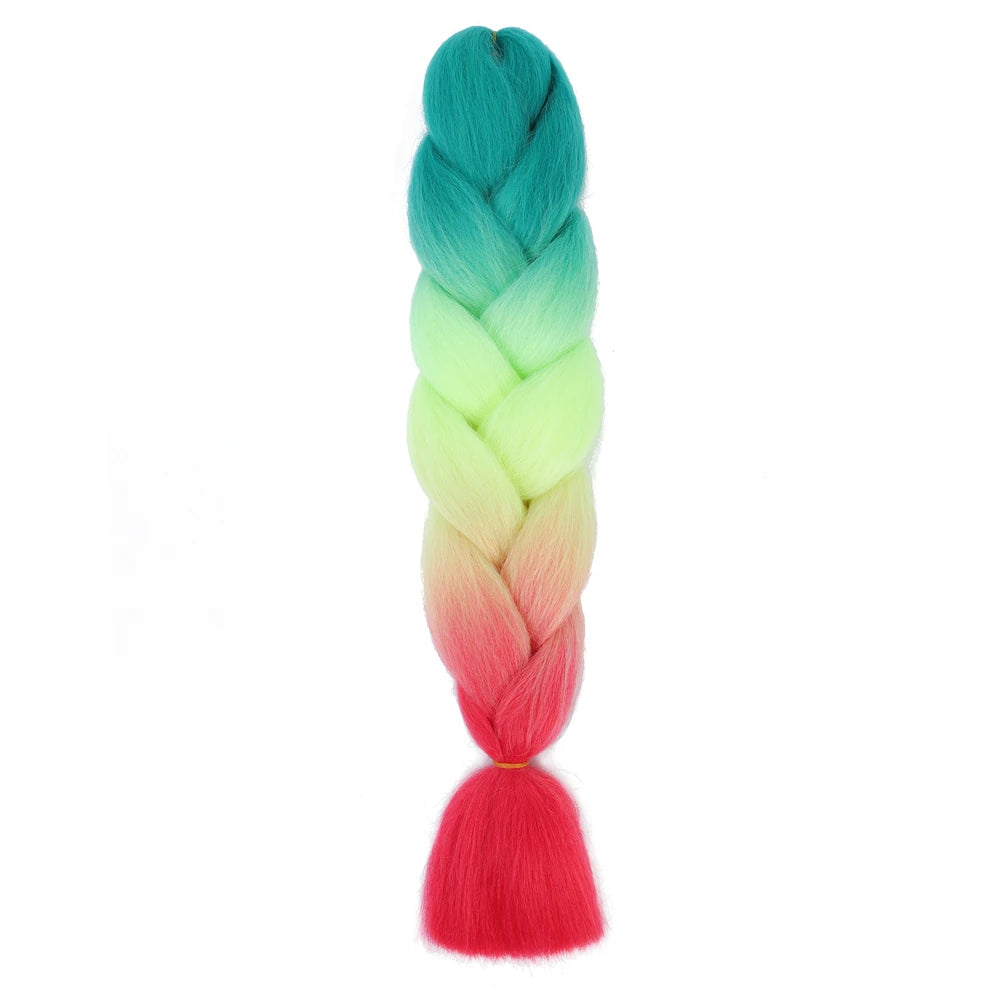 Extension cheveux tresses jumbo crochet, 24", synthétique ombré