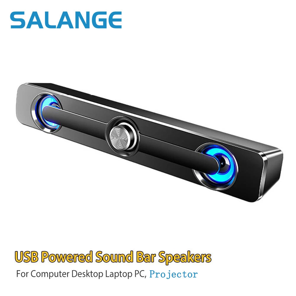 Barre de son Bluetooth USB Salange – Haut-parleur stéréo filaire 3,5mm pour PC, projecteur, téléphone