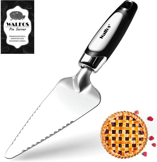 WALFOS acier inoxydable bord dentelé gâteau serveur lame coupe tarte Pizza serveur gâteau Cutter pelle cuisine cuisson pâtisserie spatules
