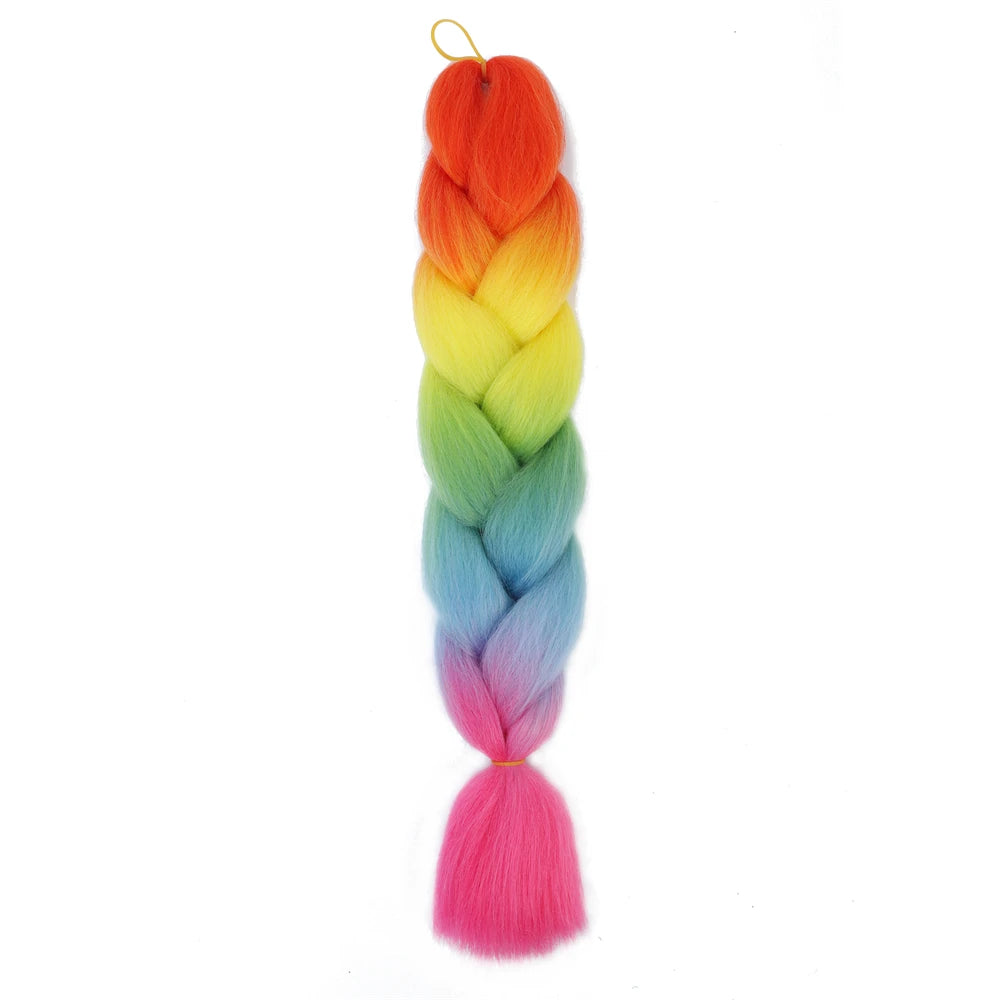 Extension cheveux tresses jumbo crochet, 24", synthétique ombré