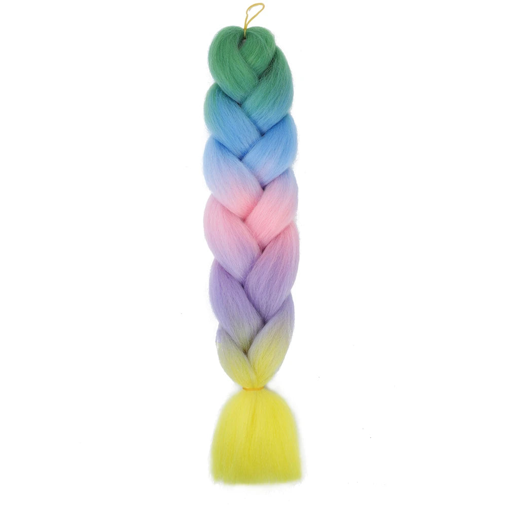 Extension cheveux tresses jumbo crochet, 24", synthétique ombré