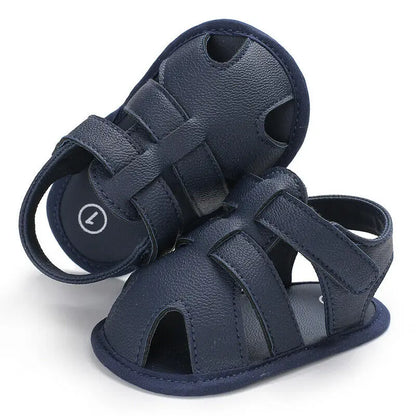 Chaussures premiers pas bébé en cuir – 0‑18 mois, été, garçon/fille