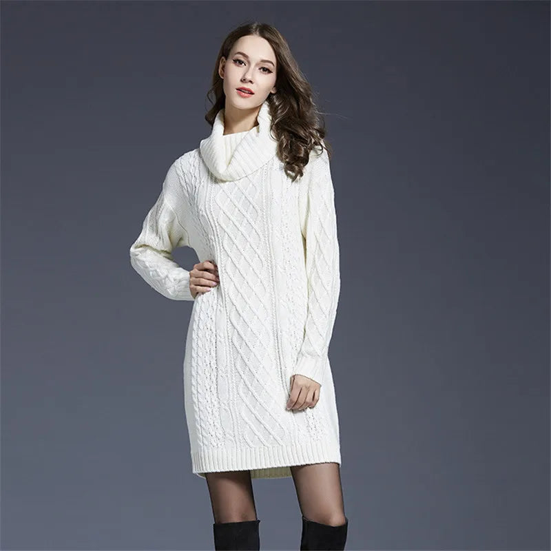 Robe Pull Longue Femme – Tricot Chaud Manches Longues