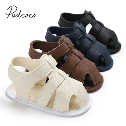 Chaussures premiers pas bébé en cuir – 0‑18 mois, été, garçon/fille