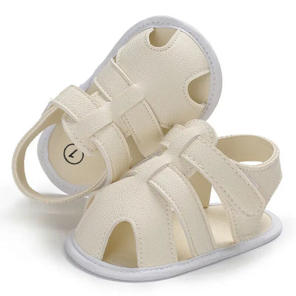 Chaussures premiers pas bébé en cuir – 0‑18 mois, été, garçon/fille