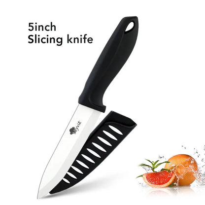 Couteau de cuisine en céramique – lame blanche, chef/viande/pain/office, poignée antidérapante colorée