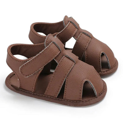 Chaussures premiers pas bébé en cuir – 0‑18 mois, été, garçon/fille