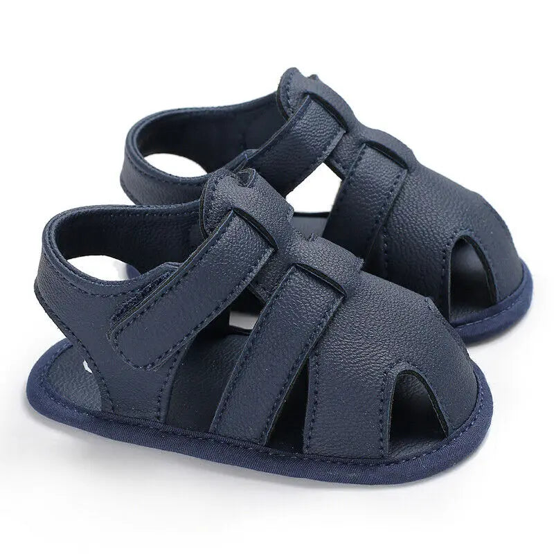 Chaussures premiers pas bébé en cuir – 0‑18 mois, été, garçon/fille
