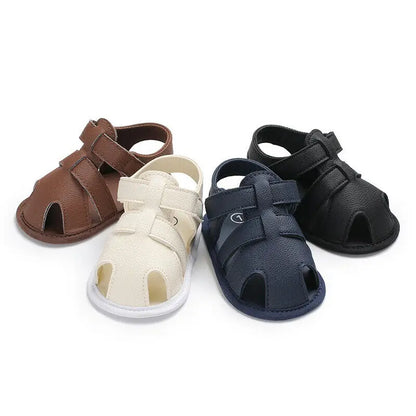 Chaussures premiers pas bébé en cuir – 0‑18 mois, été, garçon/fille