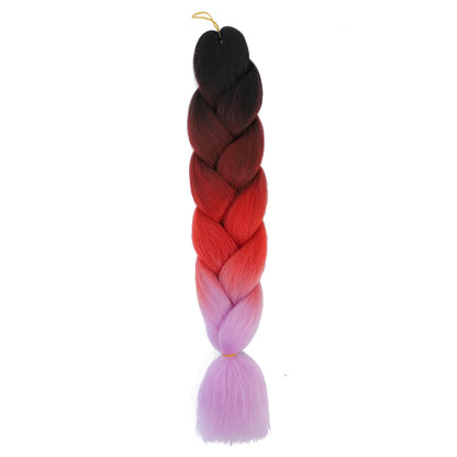 Extension cheveux tresses jumbo crochet, 24", synthétique ombré