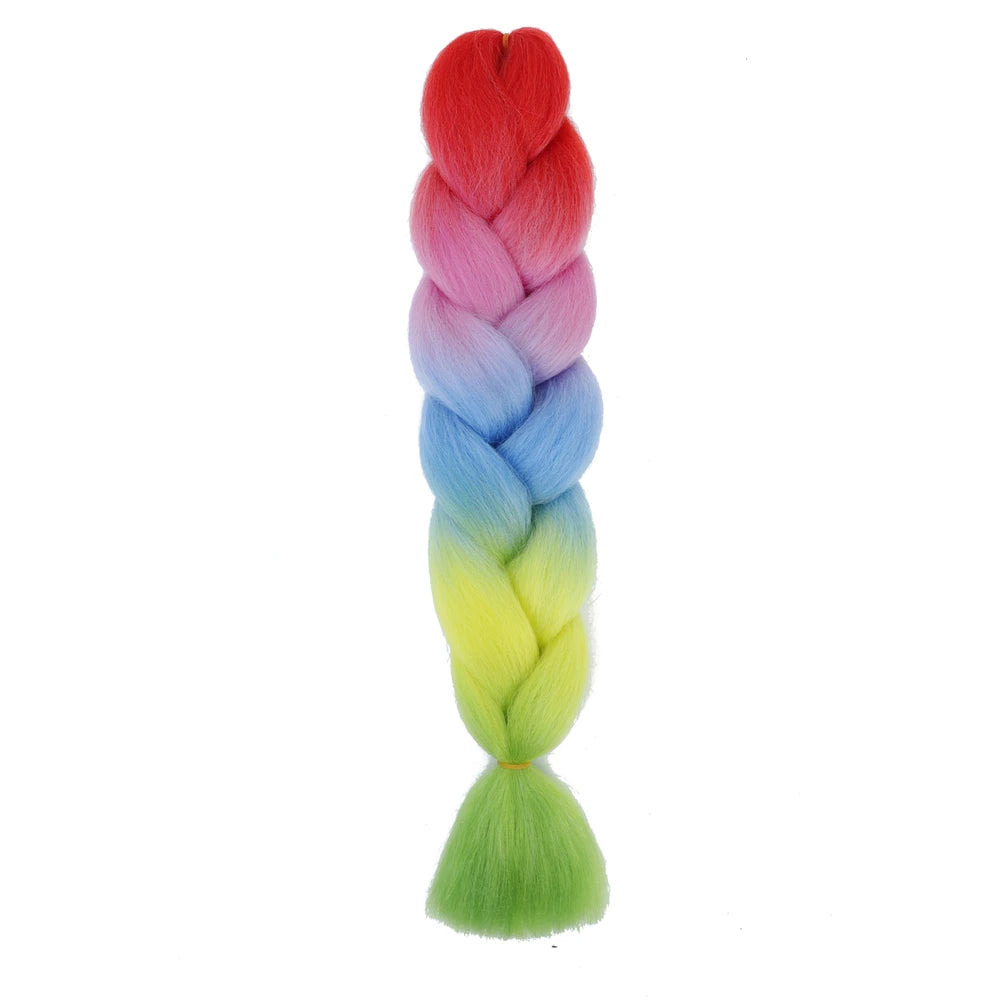 Extension cheveux tresses jumbo crochet, 24", synthétique ombré