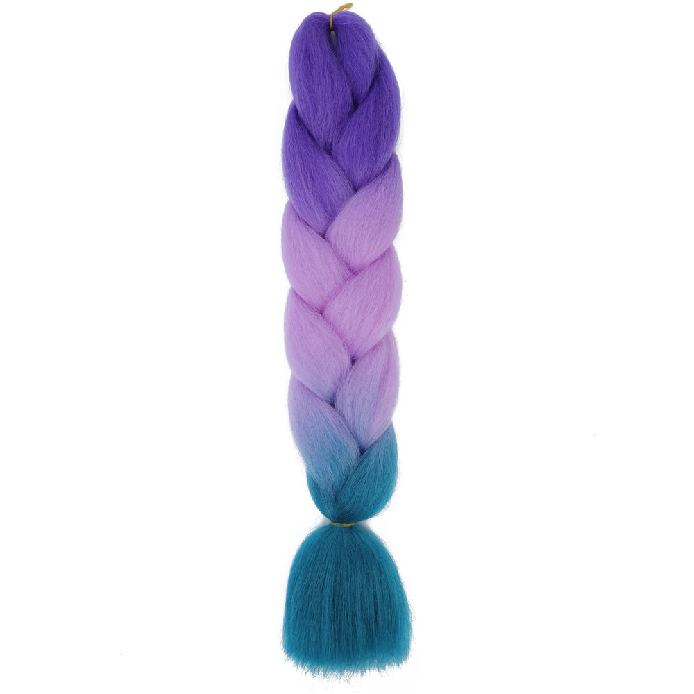 Extension cheveux tresses jumbo crochet, 24", synthétique ombré