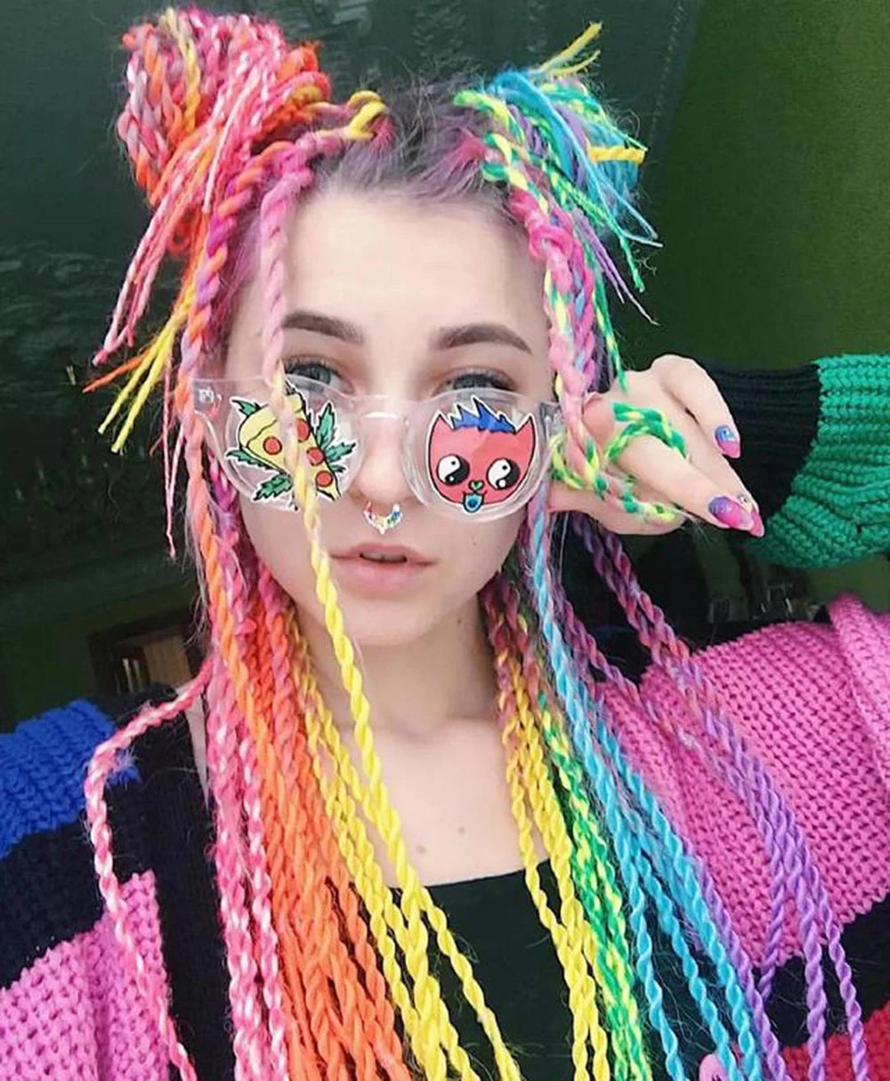 Extension cheveux tresses jumbo crochet, 24", synthétique ombré