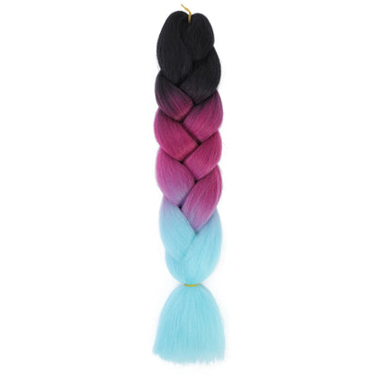 Extension cheveux tresses jumbo crochet, 24", synthétique ombré
