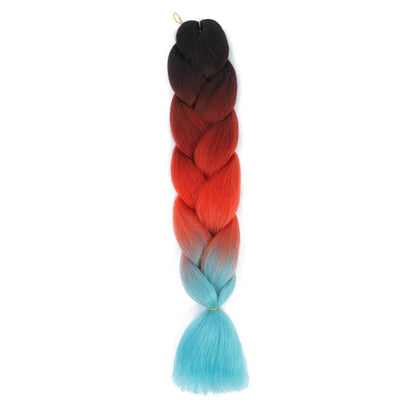 Extension cheveux tresses jumbo crochet, 24", synthétique ombré