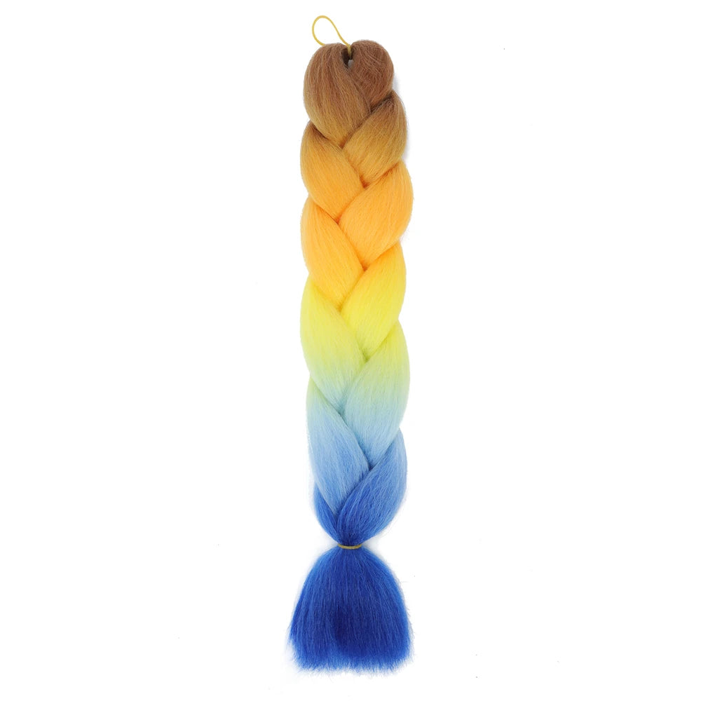 Extension cheveux tresses jumbo crochet, 24", synthétique ombré