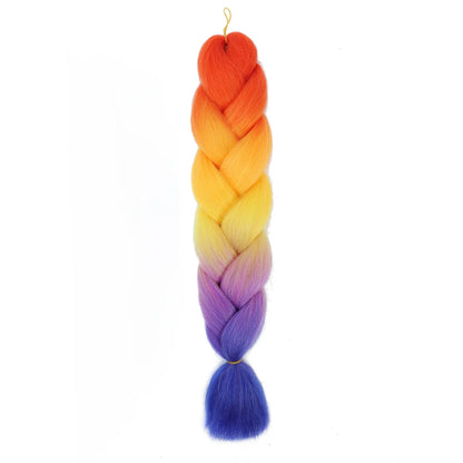 Extension cheveux tresses jumbo crochet, 24", synthétique ombré