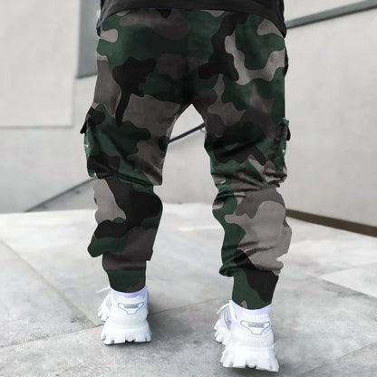 Pantalon Cargo Homme Imprimé Tendance, Coupe Ample, Mode Streetwear 4 Saisons.