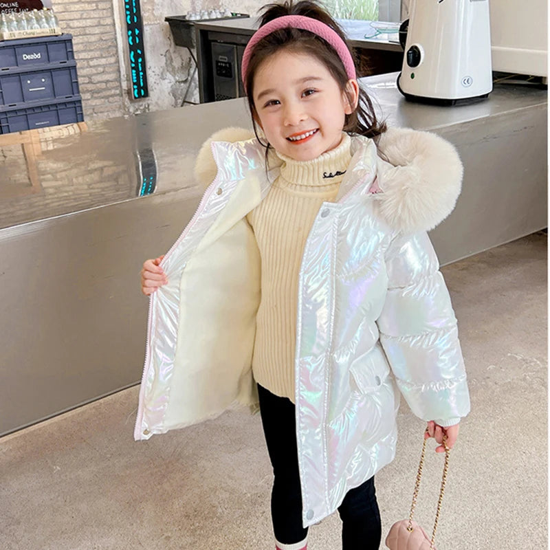 Veste d'hiver fille 2-10 ans﻿– parka chaude, capuche, coupe-vent