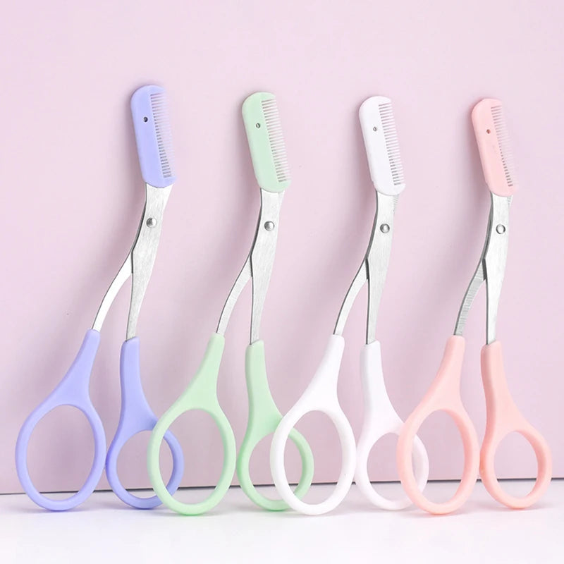 Ciseaux à sourcils inox avec peigne, outils d'épilation beauté .