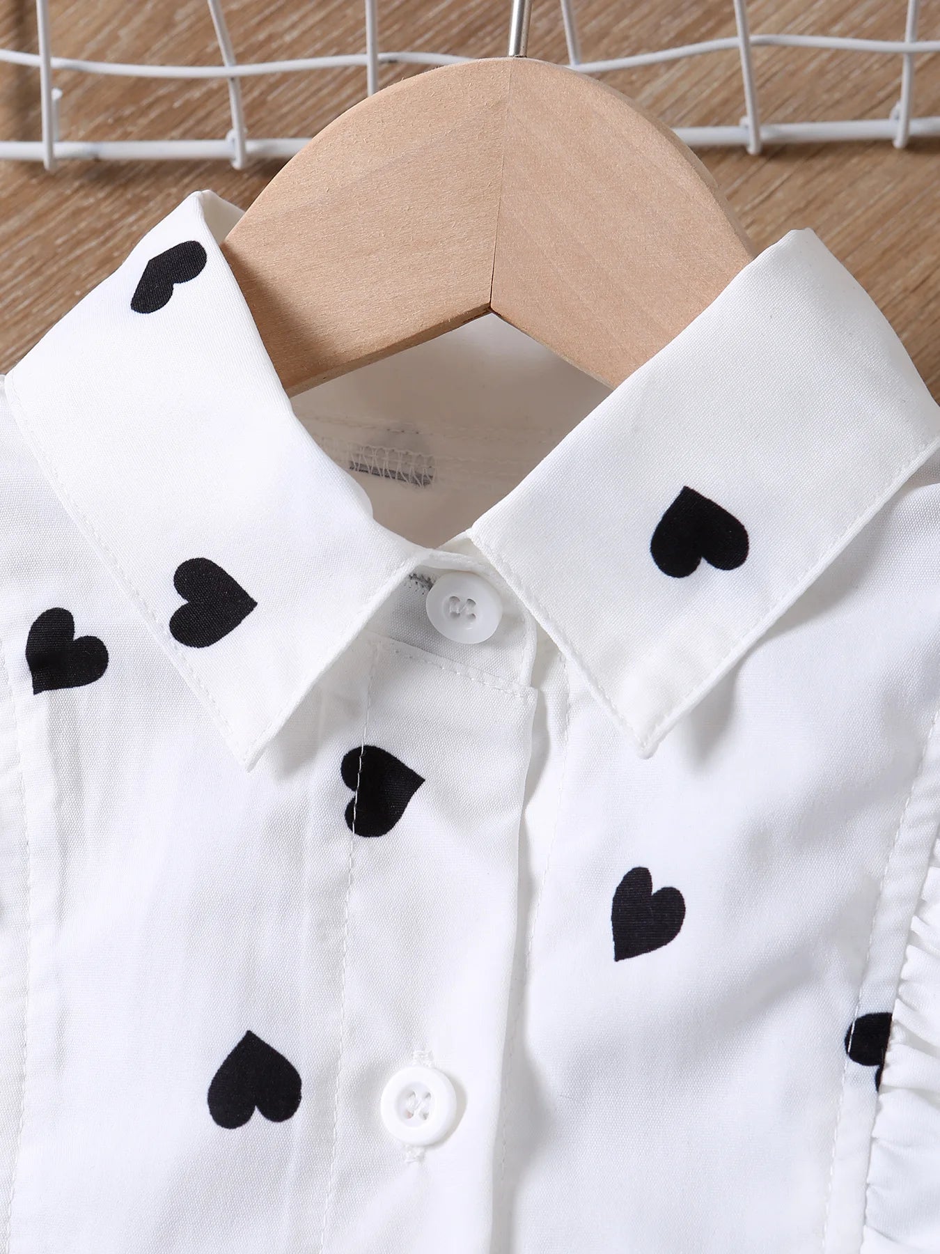 Ensemble fille 2 pièces – chemise + bas, printemps/automne (1‑8 ans)