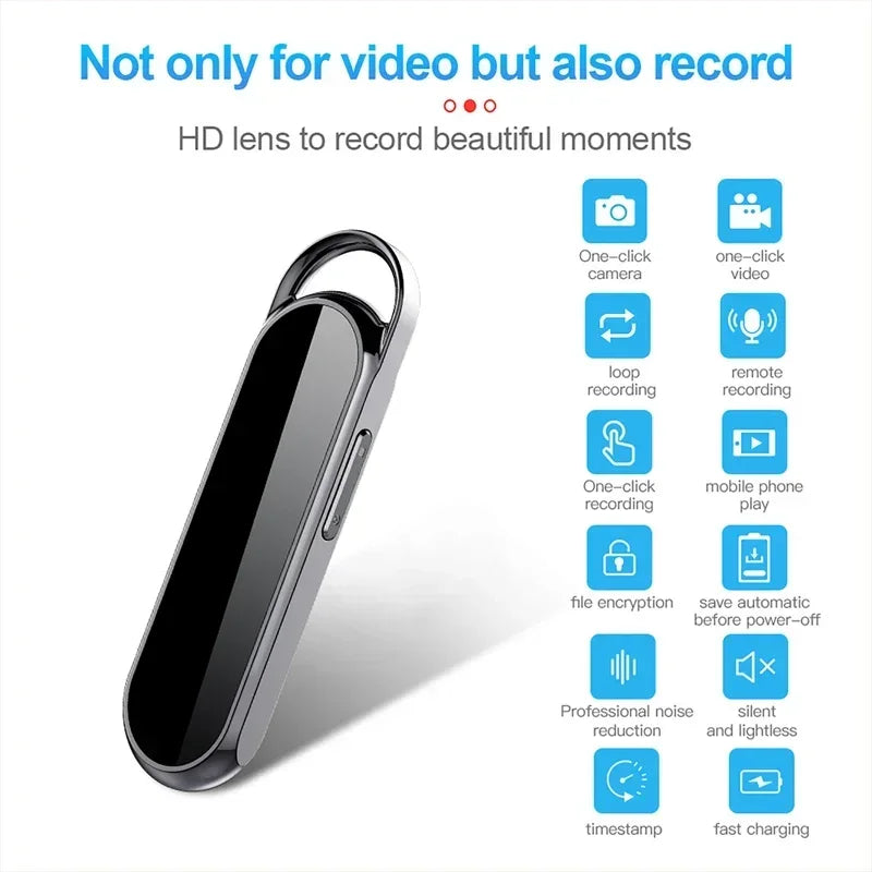 Mini Caméra Vidéo Portable 1080P, Dictaphone avec Micro SD .