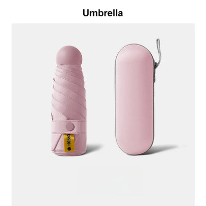Mini Parasol de Protection Solaire UV Compact – Parapluie de Poche Ultra Léger, Idéal pour Jours Ensoleillés, Cadeau Capsule de Voyage