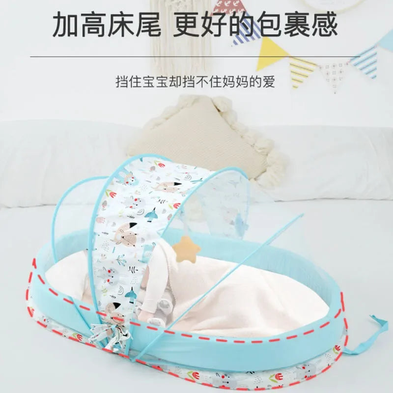Lit bébé pliable avec moustiquaire – Nid de couchage 0-24 mois .