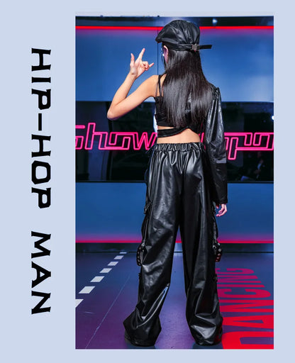 Vêtements Hip Hop Fille, T-shirt Court et Pantalon Cargo .