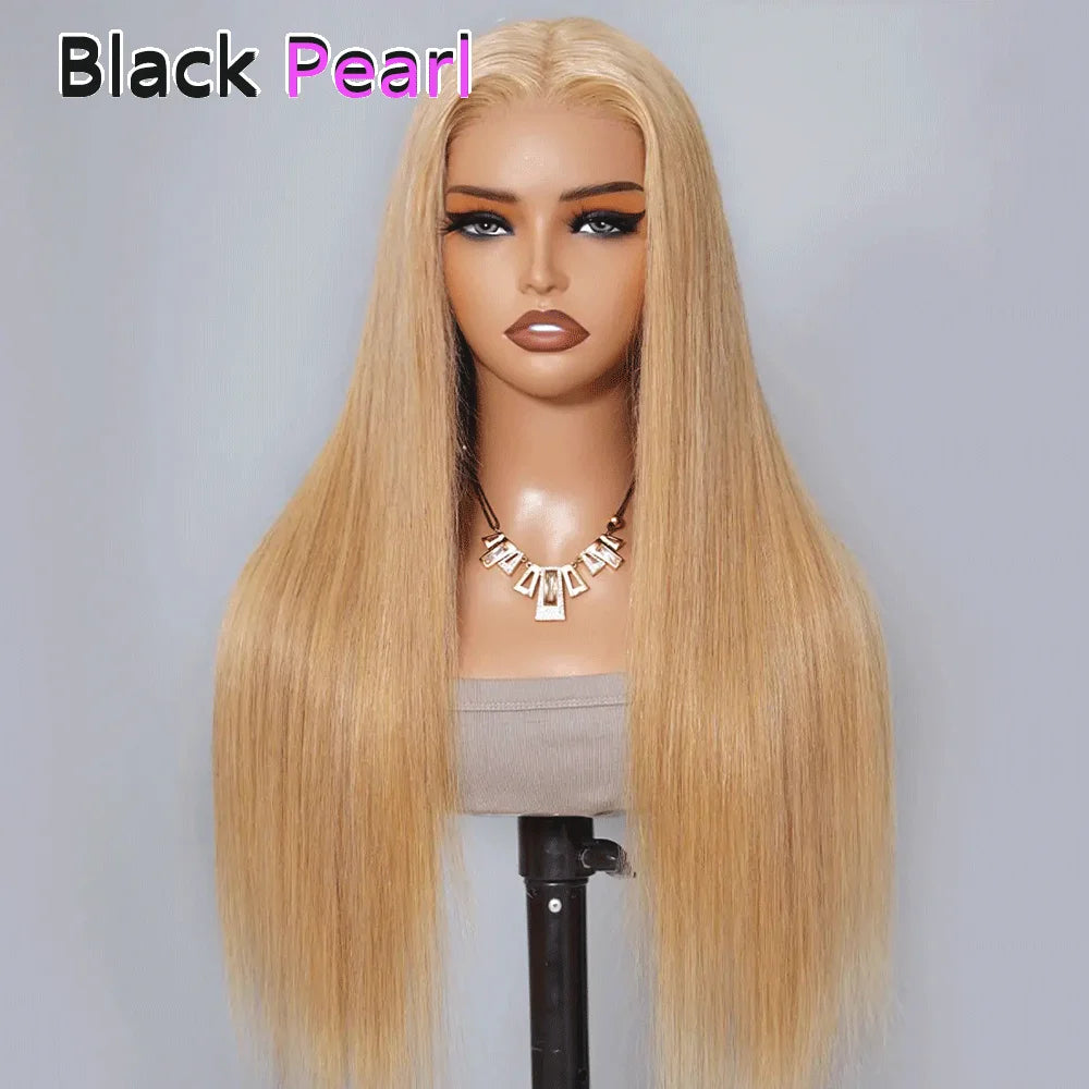Perruque cheveux humains 100% – Blonde, Bob droite, dentelle frontale, fermeture, perruque brésilienne, cosplay