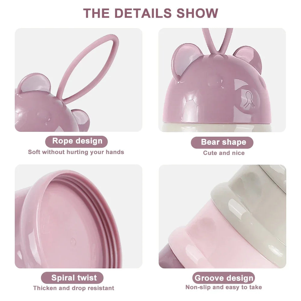 Boîte de lait en poudre portable 4 grilles bébé﻿– distribution hygiénique, stockage pratique, voyage