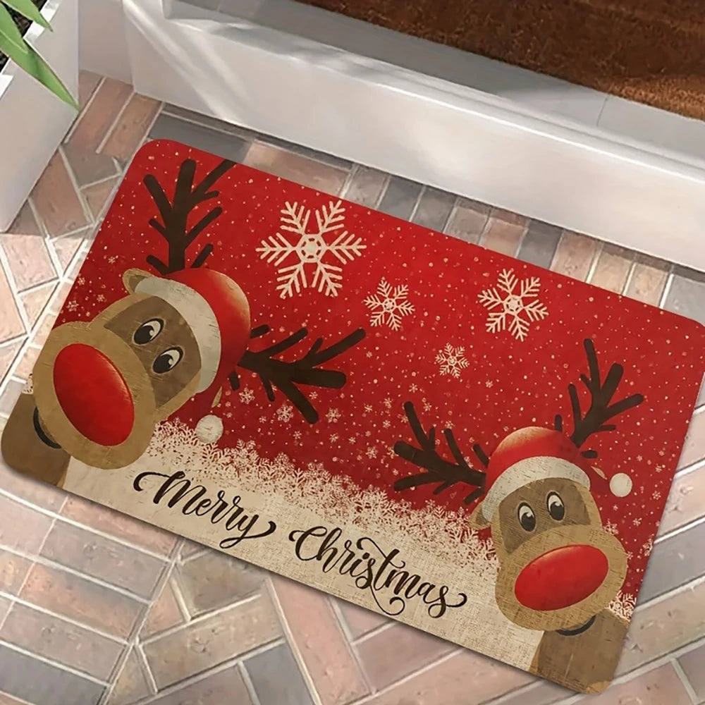 Tapis de porte éclairé bonhomme de neige Noël﻿– intérieur extérieur, hiver, vacances