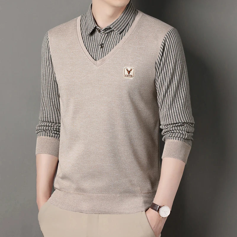 Pull Tricot Polo Homme –Luxe Style Chic