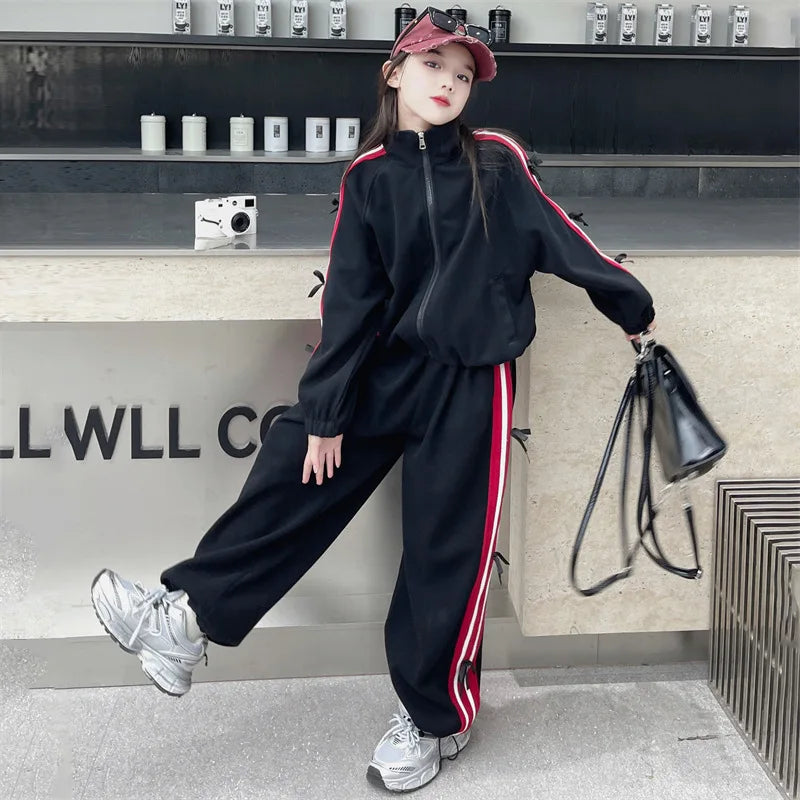 Tenue scolaire fille – Survêtement décontracté 2 pièces, sweat & pantalon large