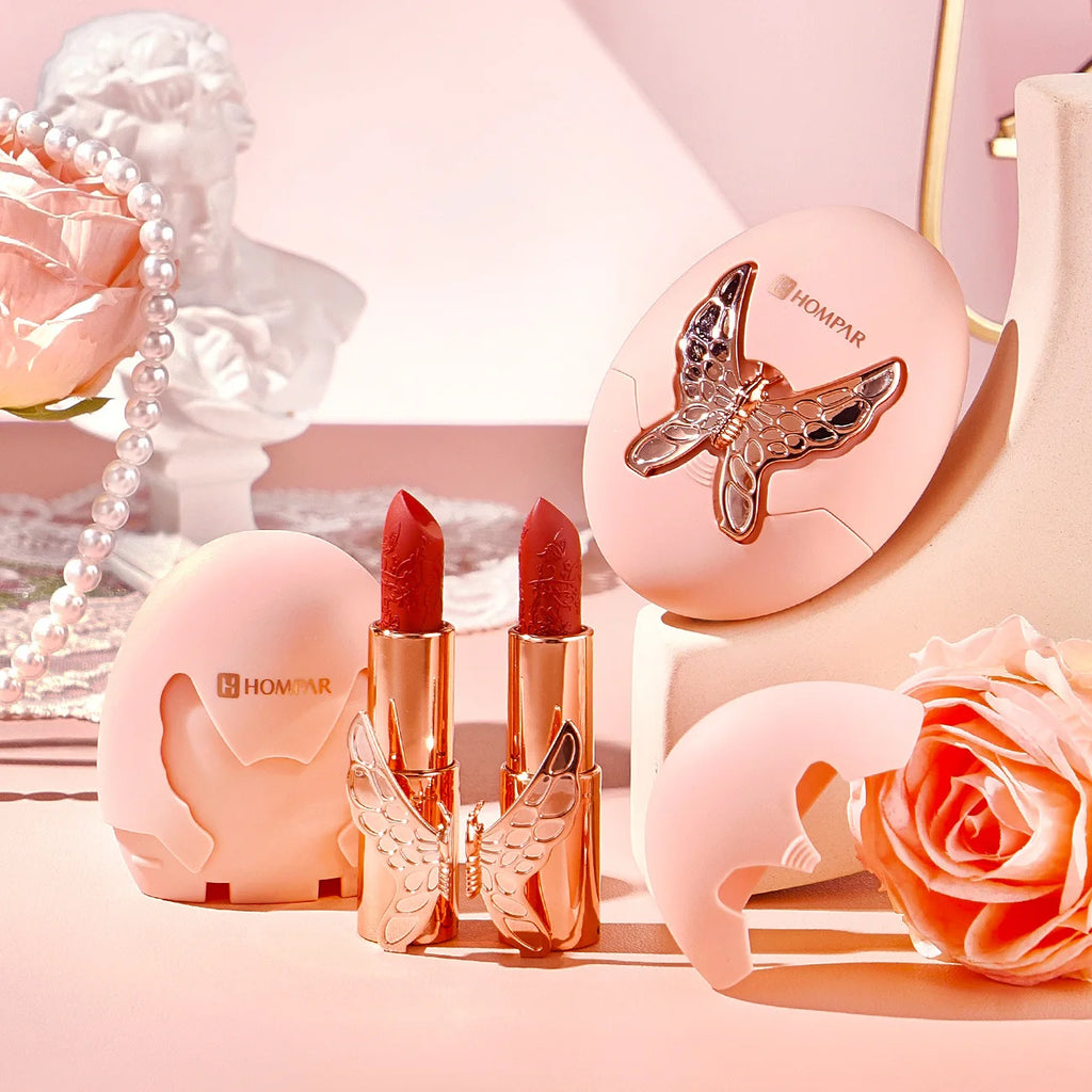 Rouges à lèvres Jules Papillon – Boîte 2, velours, waterproof, lèvres brillantes, maquillage fête