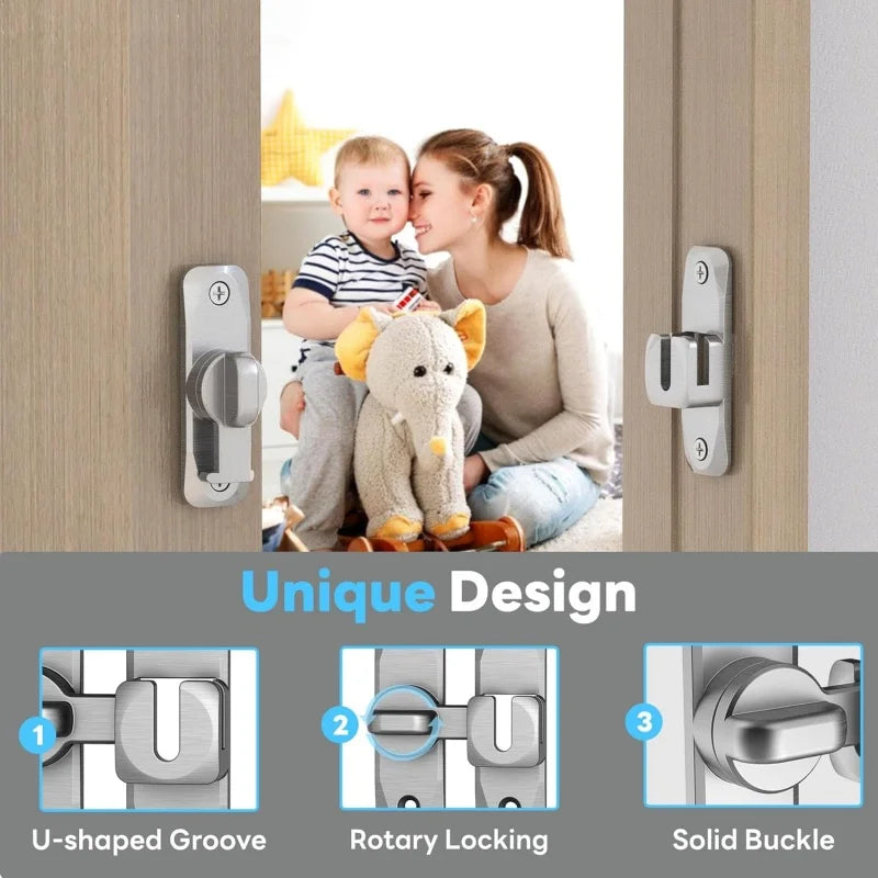 Loquet de porte rabattable 90°/180°, serrure de sécurité en alliage de zinc, boulon antivol durable