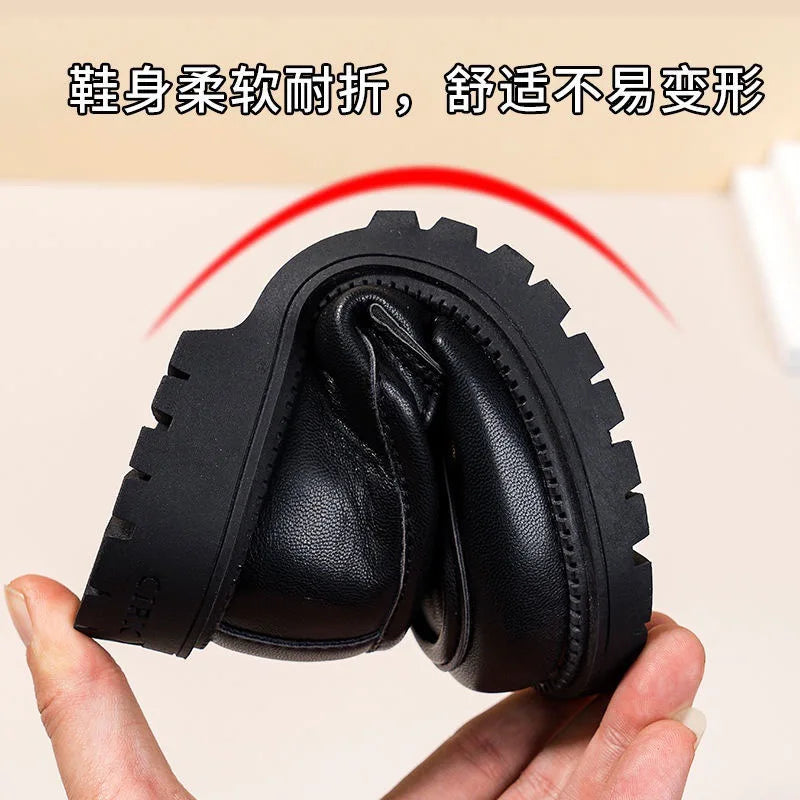 Chaussures plates pour enfants garçons et filles – Design cuir verni élégant