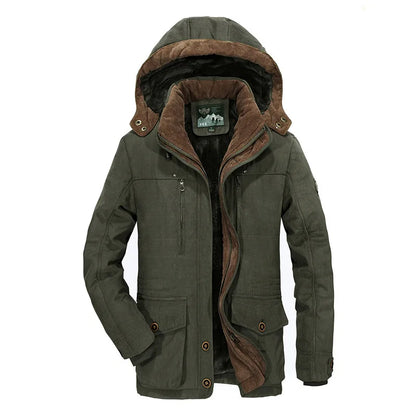Manteau Hiver Homme 7XL Cargo, Multi-Poches, Doudoune Longue, Capuche, Chaud .