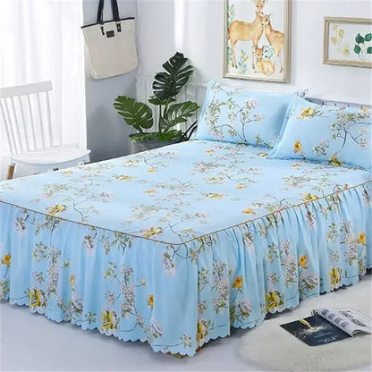 Ensemble de literie 3PCS à fleurs – Draps et housse douce, tailles King/Queen