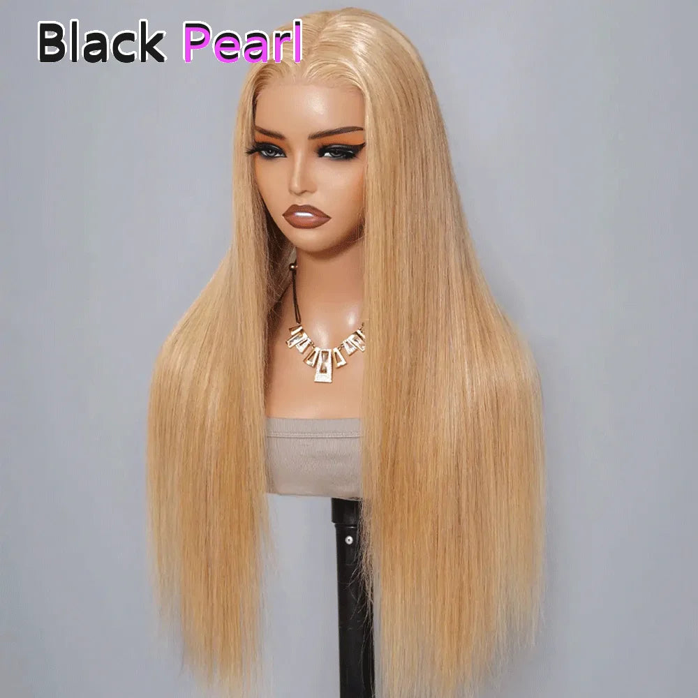 Perruque cheveux humains 100% – Blonde, Bob droite, dentelle frontale, fermeture, perruque brésilienne, cosplay