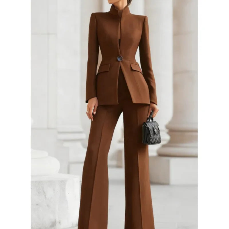 Ensemble Pantalon Femme de Bureau – Costume Professionnel Ajusté Automne