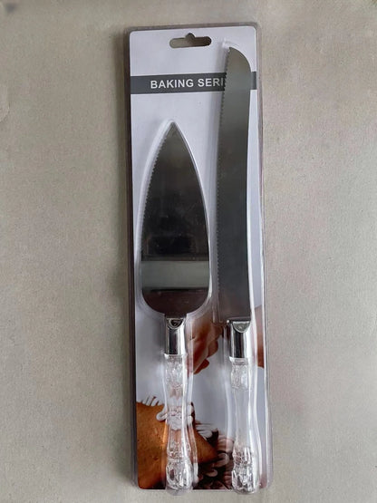 Ensemble pelle et spatule à gâteau en acier inox – mariage, anniversaire, fête